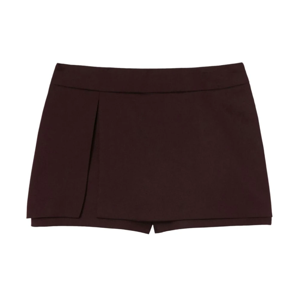 Pinko Bordeaux Wolmix Twill Shorts Red Dames