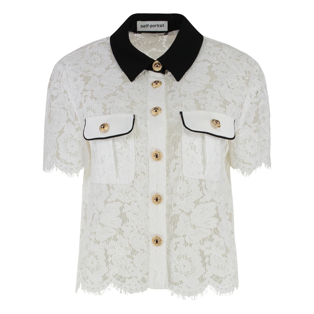 Self Portrait Women's White Lace Shirt - Shirts - S - Blouses & Shirts