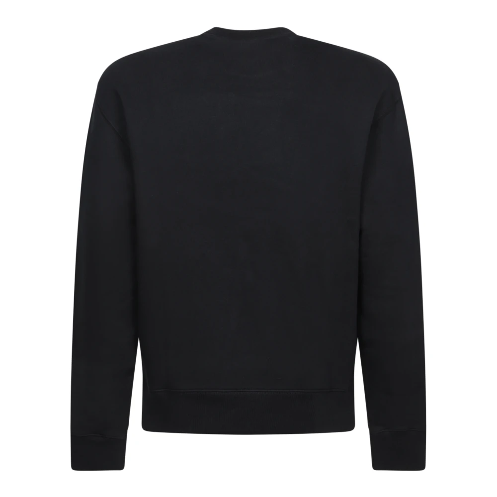 Maison Kitsuné Zwarte Sweatshirt met Speedy Fox Patch Black Heren