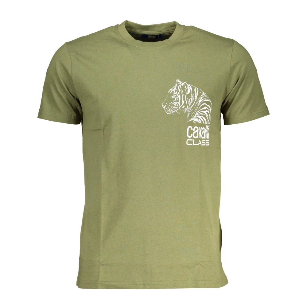 Cavalli Class Groen Heren T-shirt met Korte Mouwen Green Heren