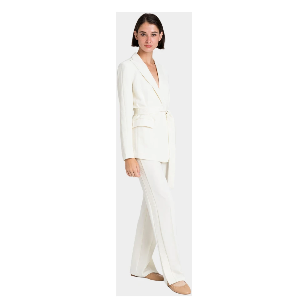 Twinset Geborduurde Straight Leg Broek White Dames