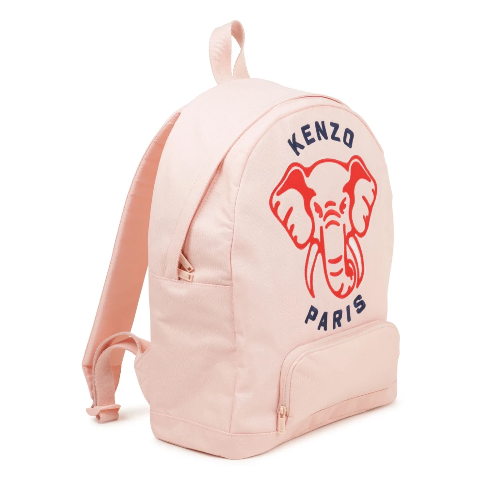 Kenzo Olifant Geborduurde Kinderen Rugzak Roze Pink Heren