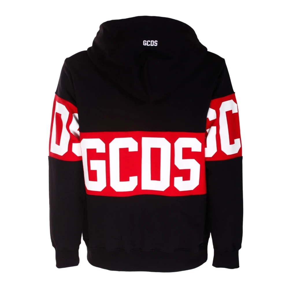 Gcds Black Band Logo Hoodie - Male - Hoodies - L - Sweatshirts & Hoodies