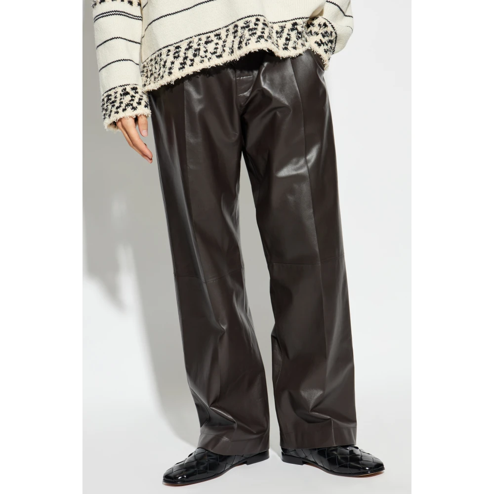 Bottega Veneta Leren broek Brown Heren