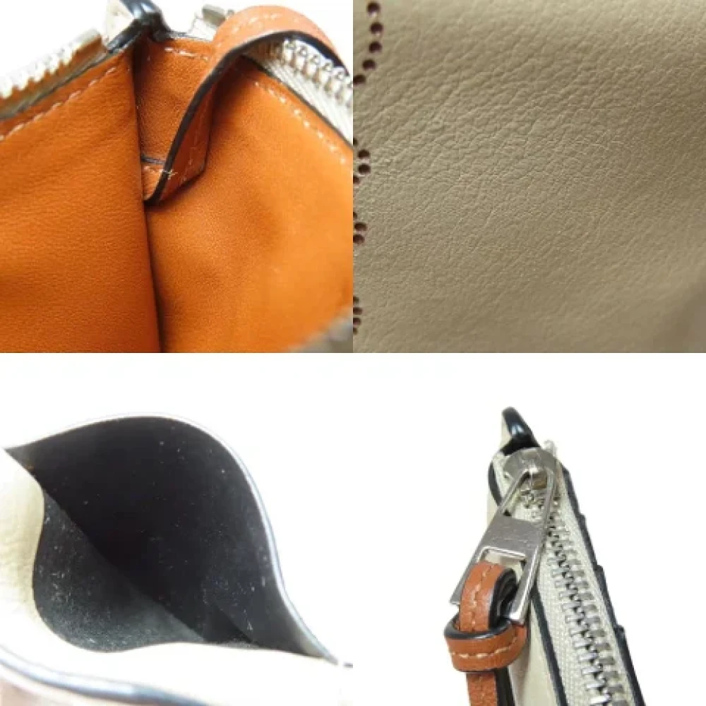 Loewe Pre-owned Leather wallets Beige Dames