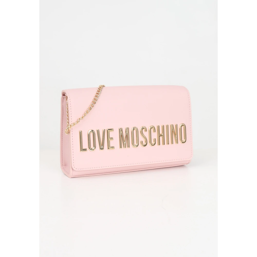 Love Moschino Roze Schoudertas met Metalen Logo Pink Dames