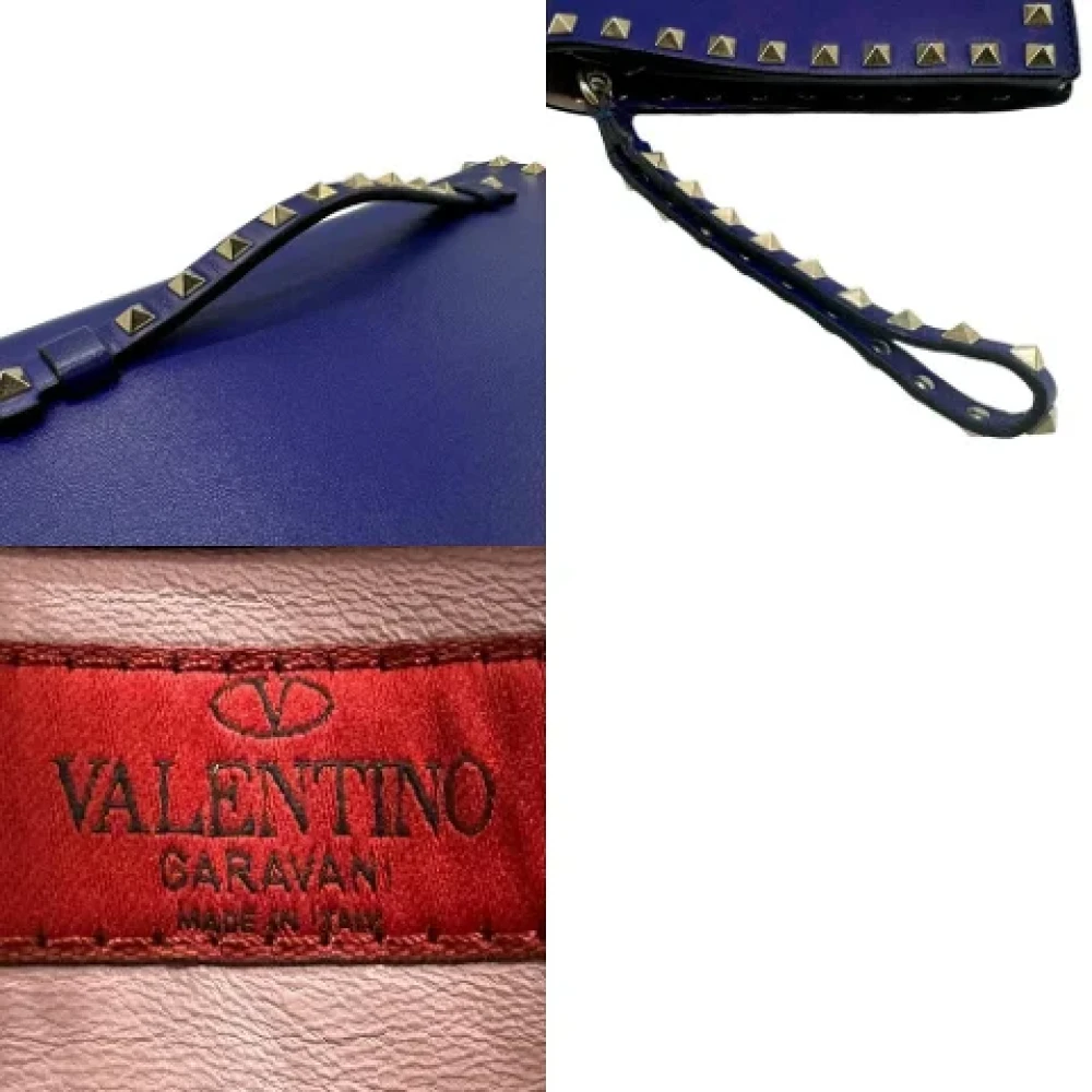 Valentino Vintage Pre-owned Leather clutches Blue Dames