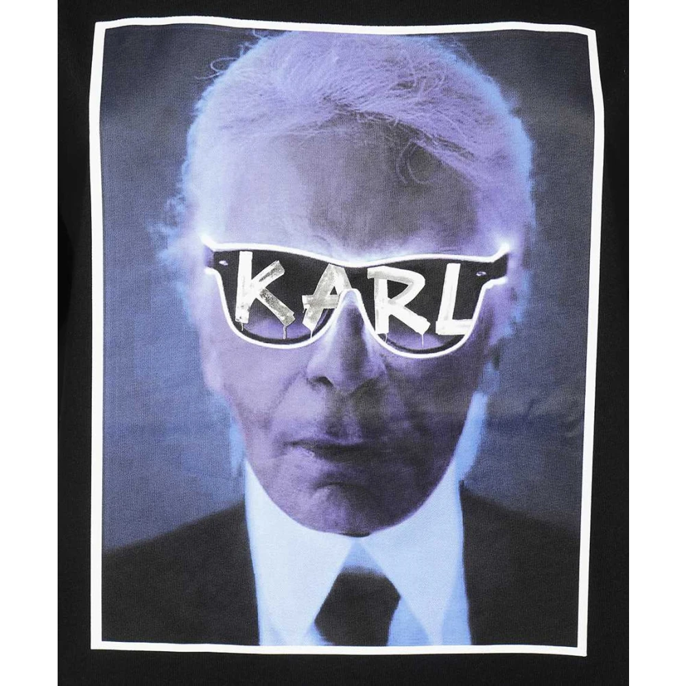 Karl Lagerfeld Maxi Print Katoenen T-shirt Black Dames