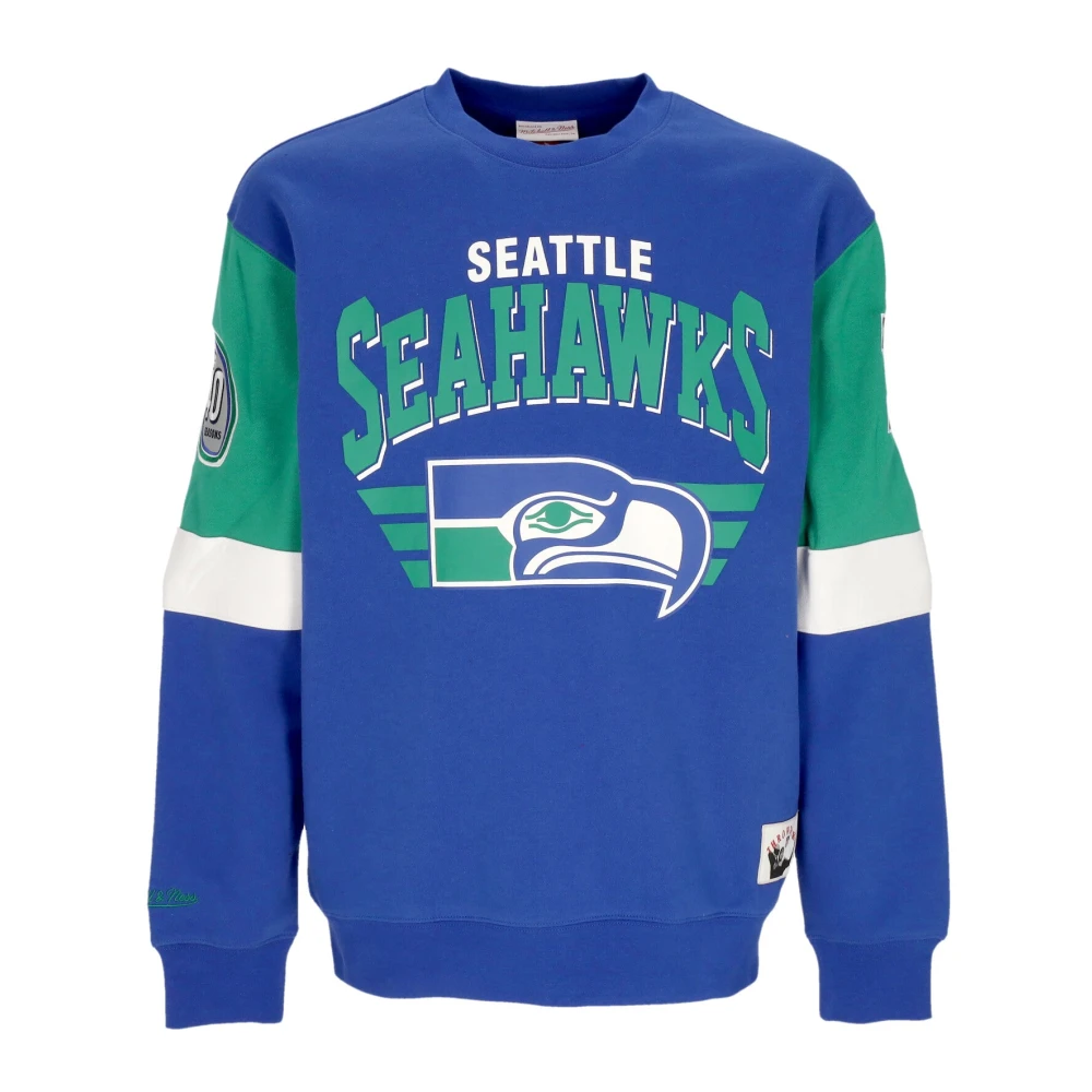 Mitchell & Ness Men's Blue Seattle Seahawks Crewneck Sweatshirt