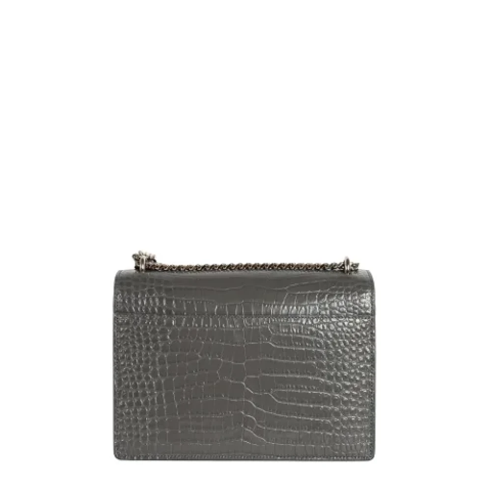 Yves Saint Laurent Vintage Pre-owned Leather shoulder-bags Gray Dames