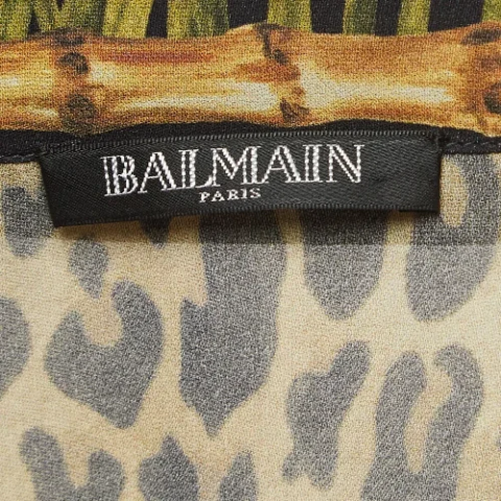 Balmain Pre-owned Silk tops Green Dames