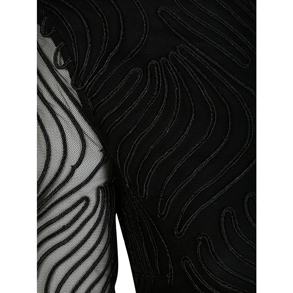 Rotate Birger Christensen Glanzende Mini Jurk Black Dames
