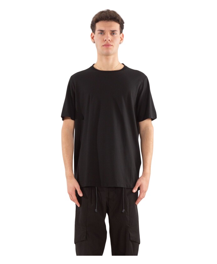t-shirt-en-coton-crepe-a-col-tricote