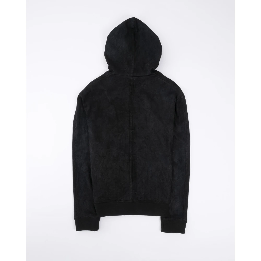 Giorgio Brato Zwarte Hooded Leren Jas Black Heren