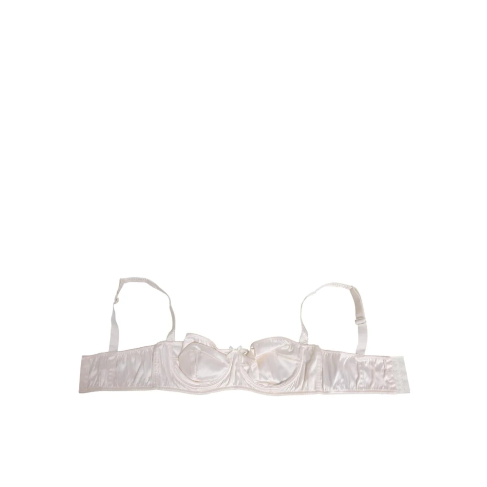 Dolce & Gabbana Women's White Silk Satin Balconnet Lingerie Bra