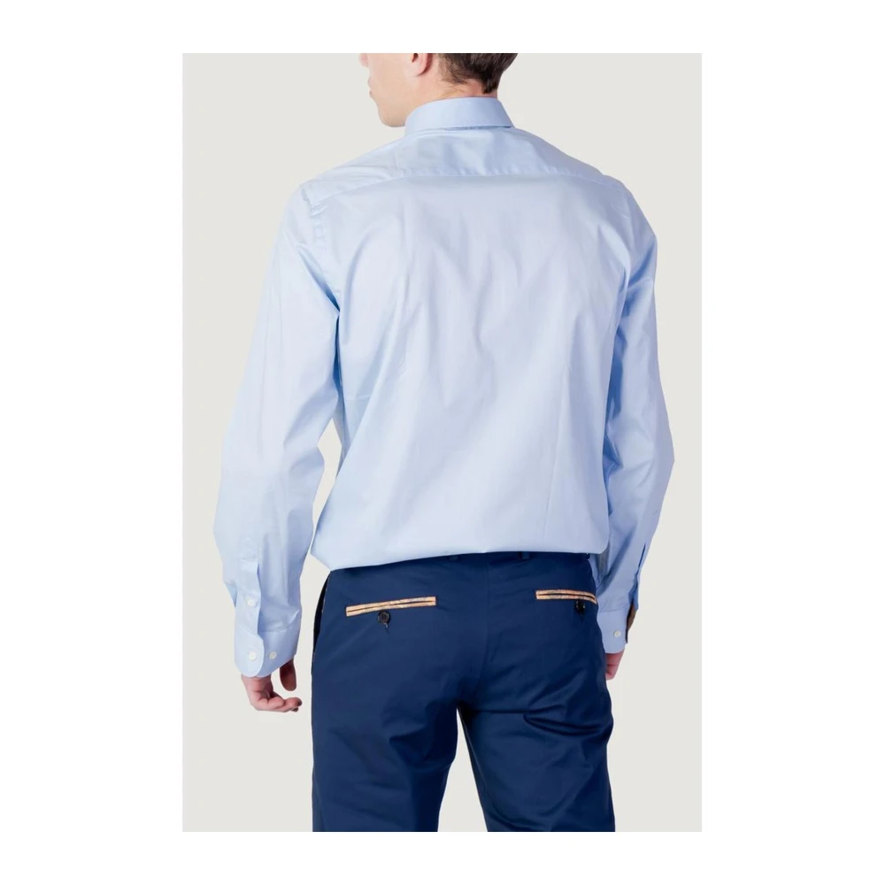 Alviero Martini 1a Classe Blauw Katoenen Lange Mouwen Shirt Lente Zomer Blue Heren