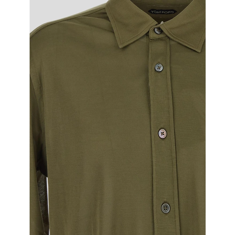 Tom Ford Luxe Zijden Overhemd Green Heren