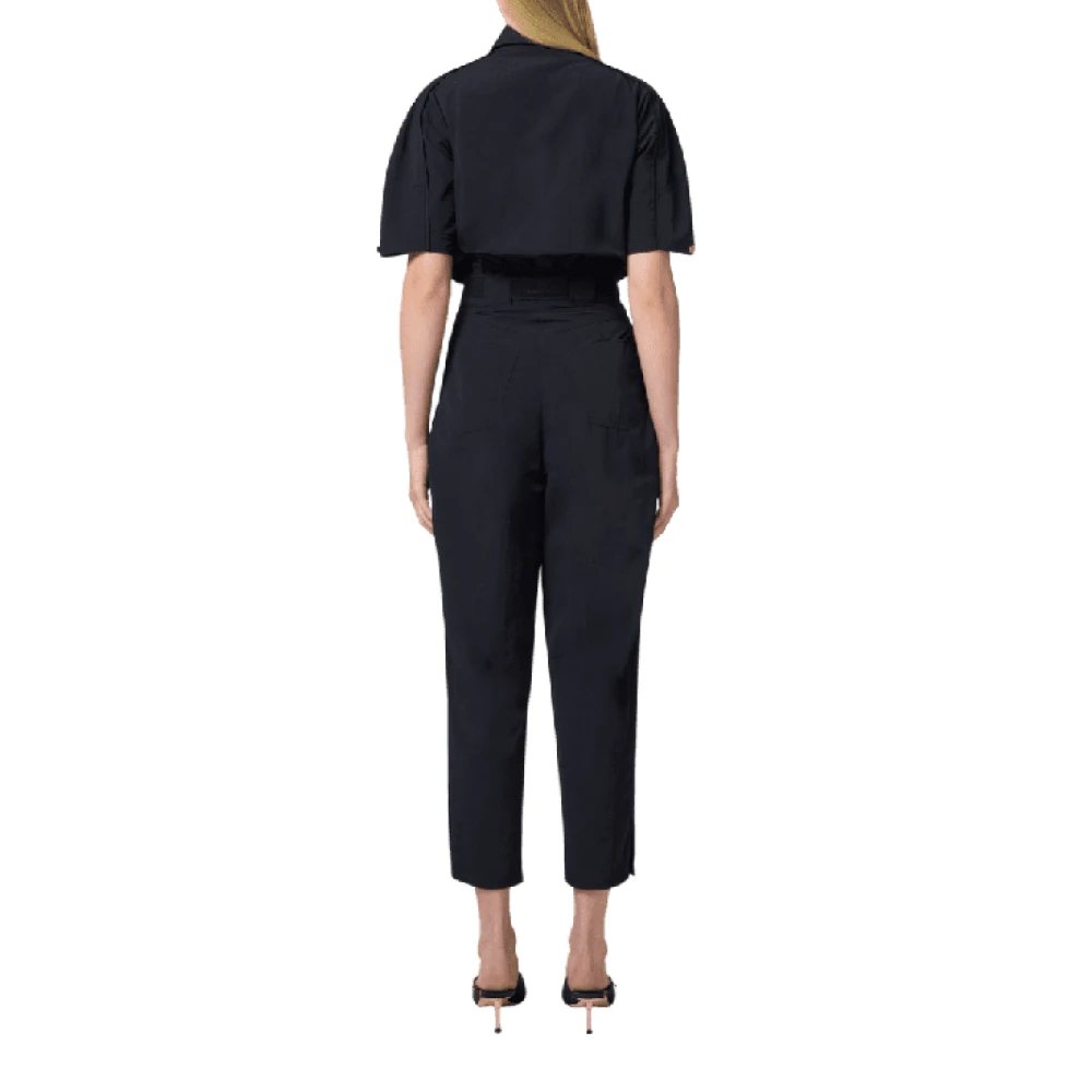 Elisabetta Franchi Technische zeilbroek met riem Black Dames