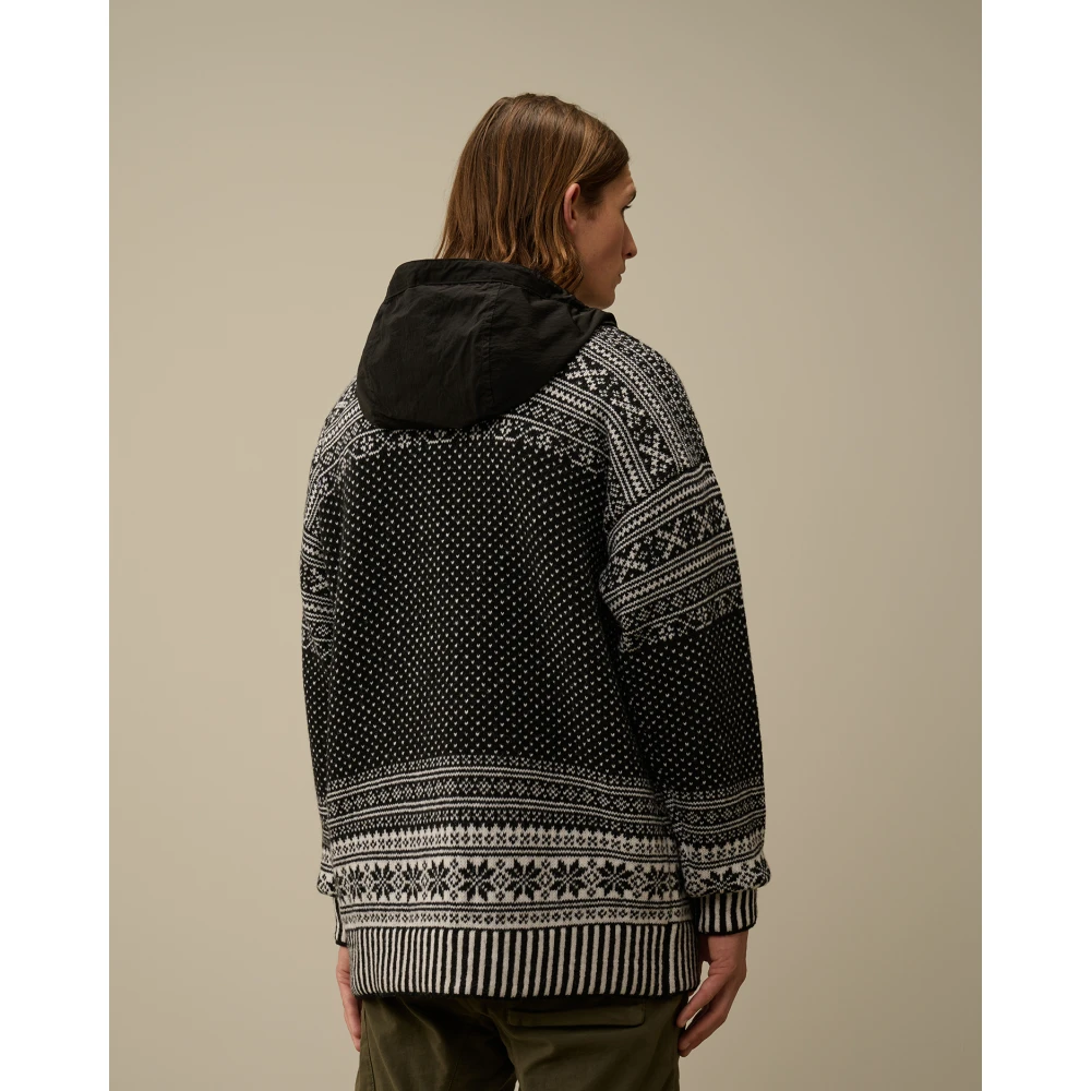 C.P. Company Zwarte Jacquard Hoodie Black Heren