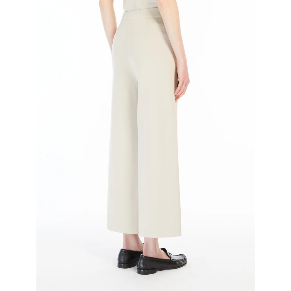 Max Mara Rechte Pasvorm Elastische Taillebroek Beige Dames