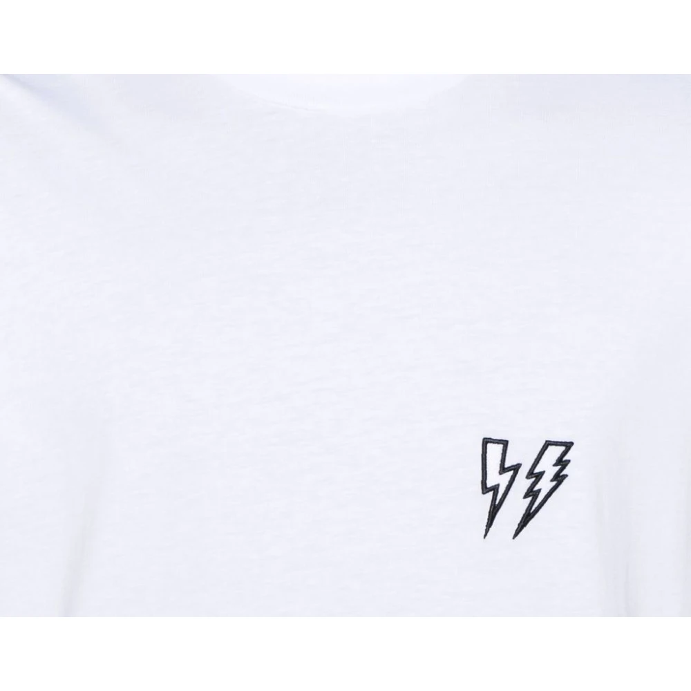 Neil Barrett Witte Double-Bolt T-shirt White Heren