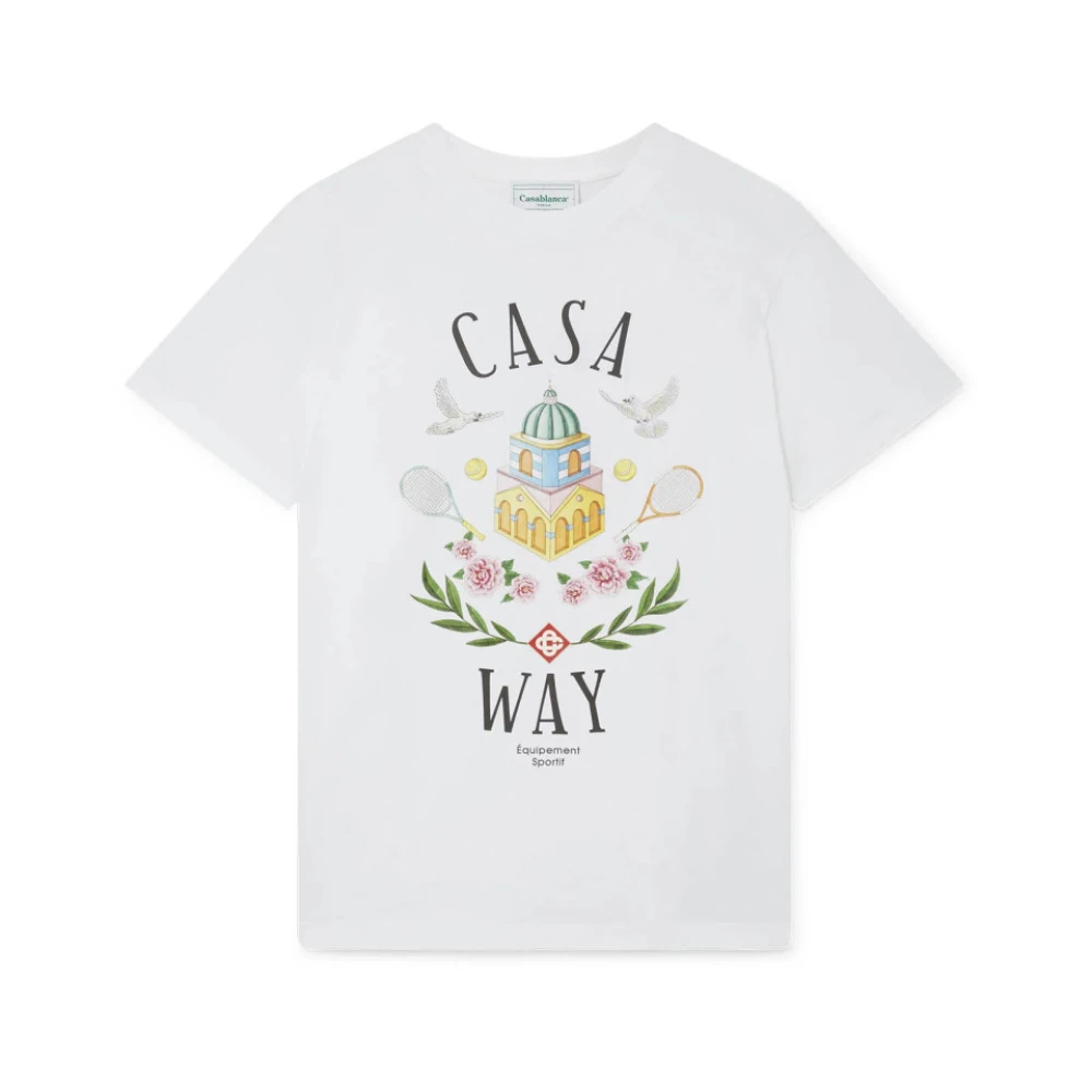 Casablanca Casa Way Wit Organisch Katoenen T-Shirt White Heren