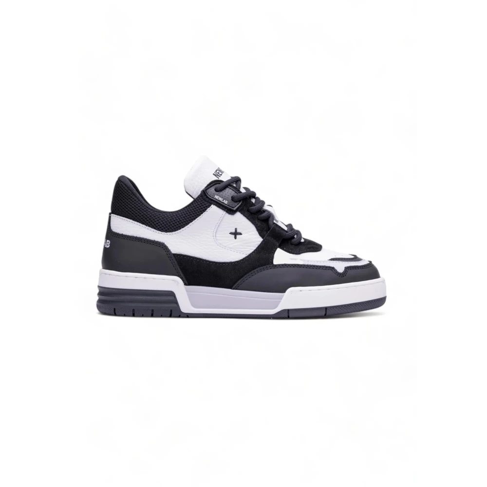 Newlab /zwarte leren en suède sneakers Heren Schoenen Wit