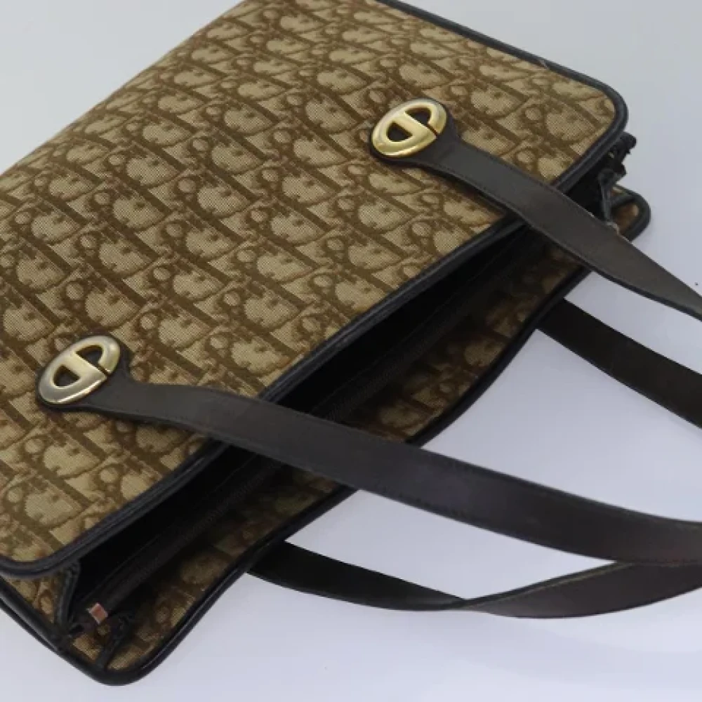 Dior Vintage Pre-owned Canvas handbags Brown Dames