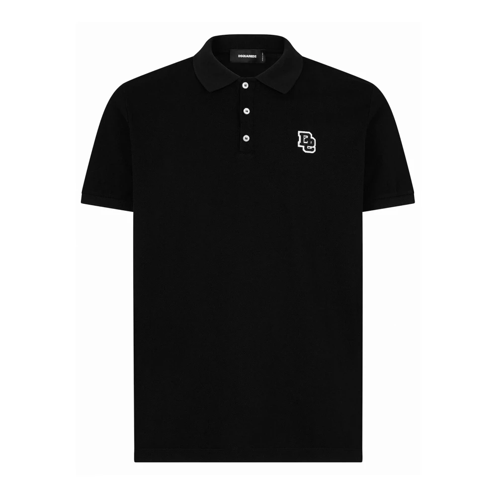 Dsquared2 Zwart Poloshirt met Geborduurd Logo Black Heren