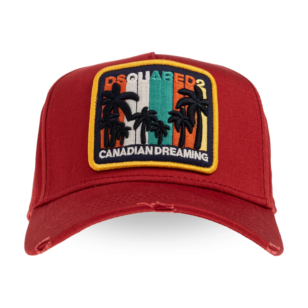 Dsquared2 Men's Red Baseball Cap - Hats & Caps - One Size - Accessories