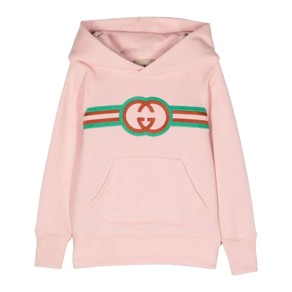 Gucci Logo Web Hoodie Pink, Flicka