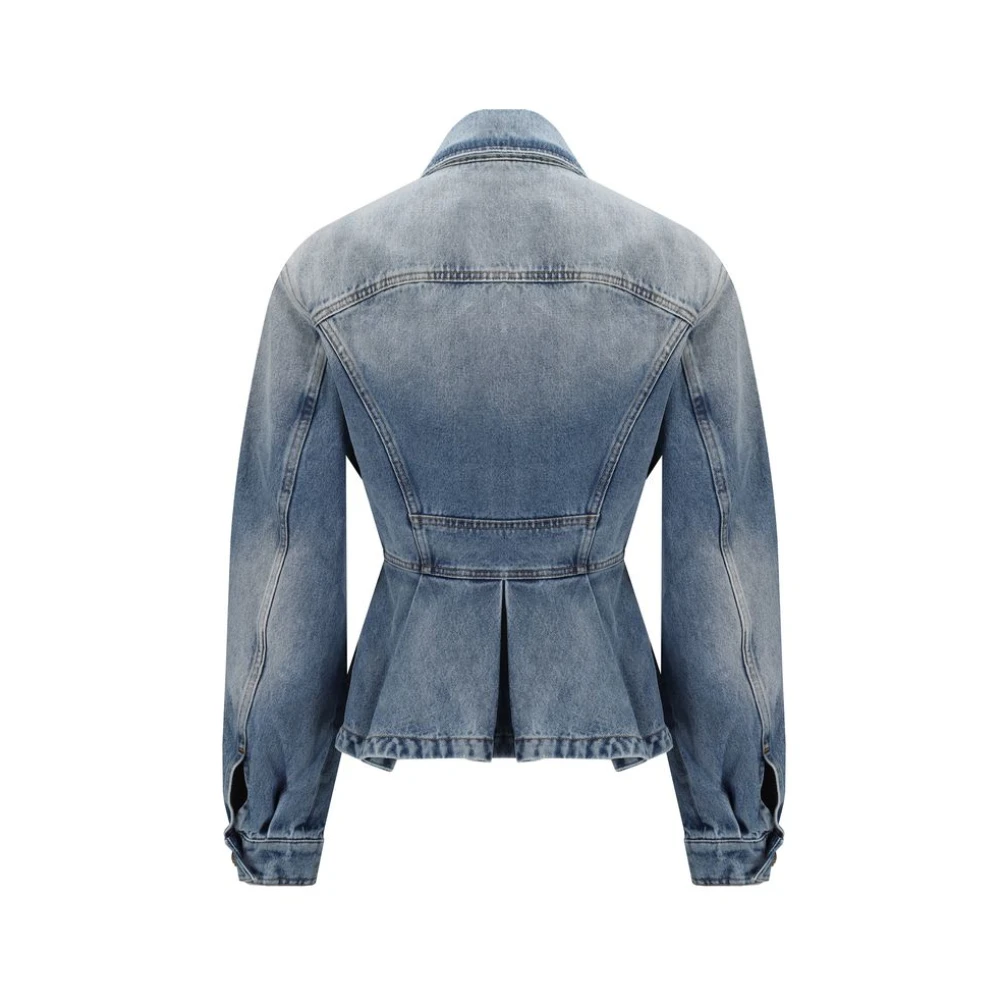 Balmain Klassieke Denim Jack met knoopsluiting Blue Dames