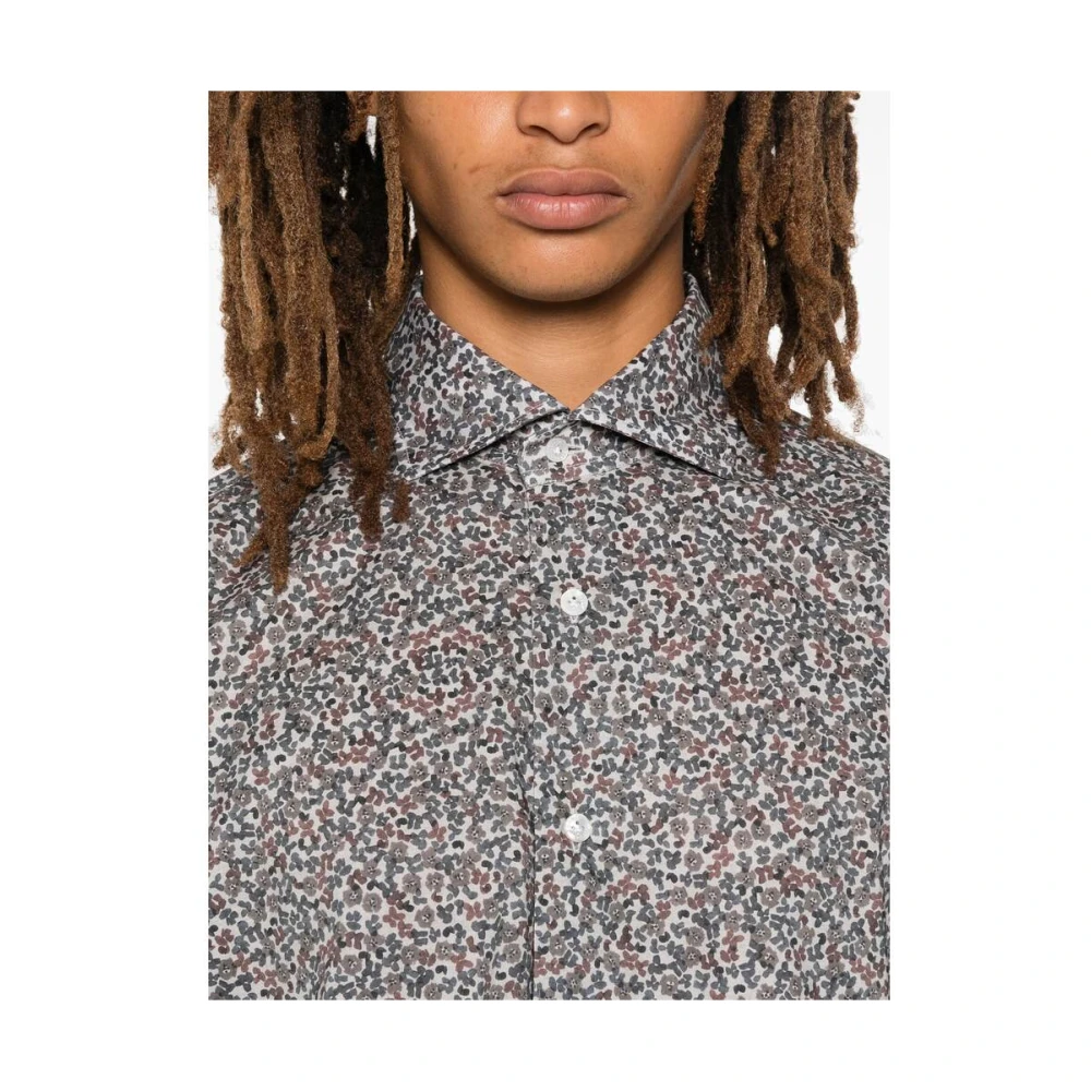 Barba Bloemenprint Katoenen Overhemd Multicolor Heren