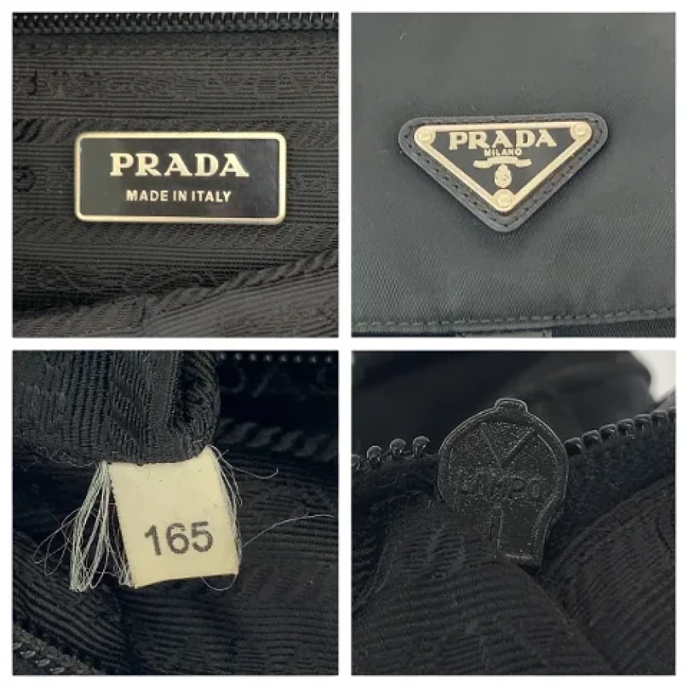 Prada Vintage Pre-owned Canvas crossbody-bags Black Dames