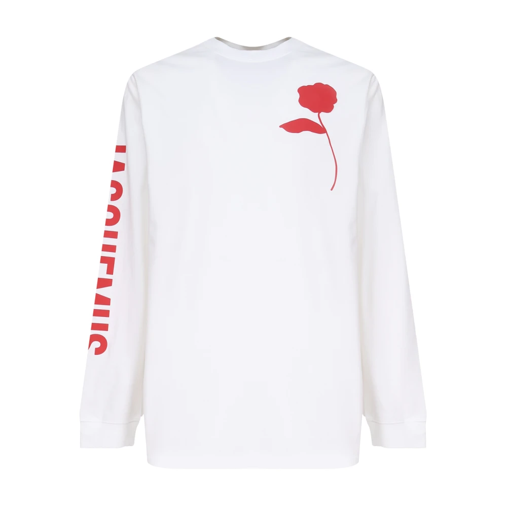 Jacquemus Witte Rose Stencil Sweater White Heren