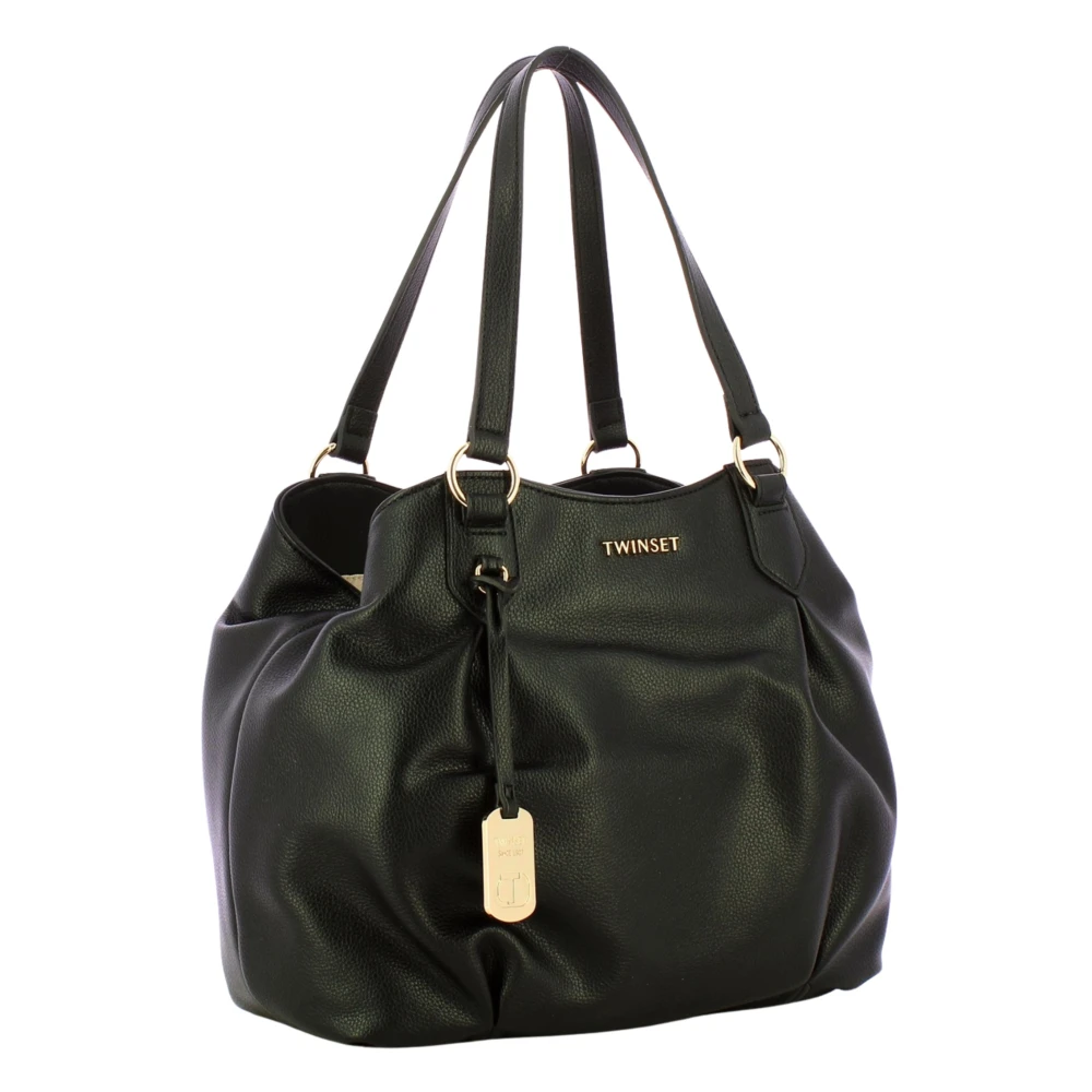 Twinset Zwarte Globe Trotter Shopping Tas Black Dames