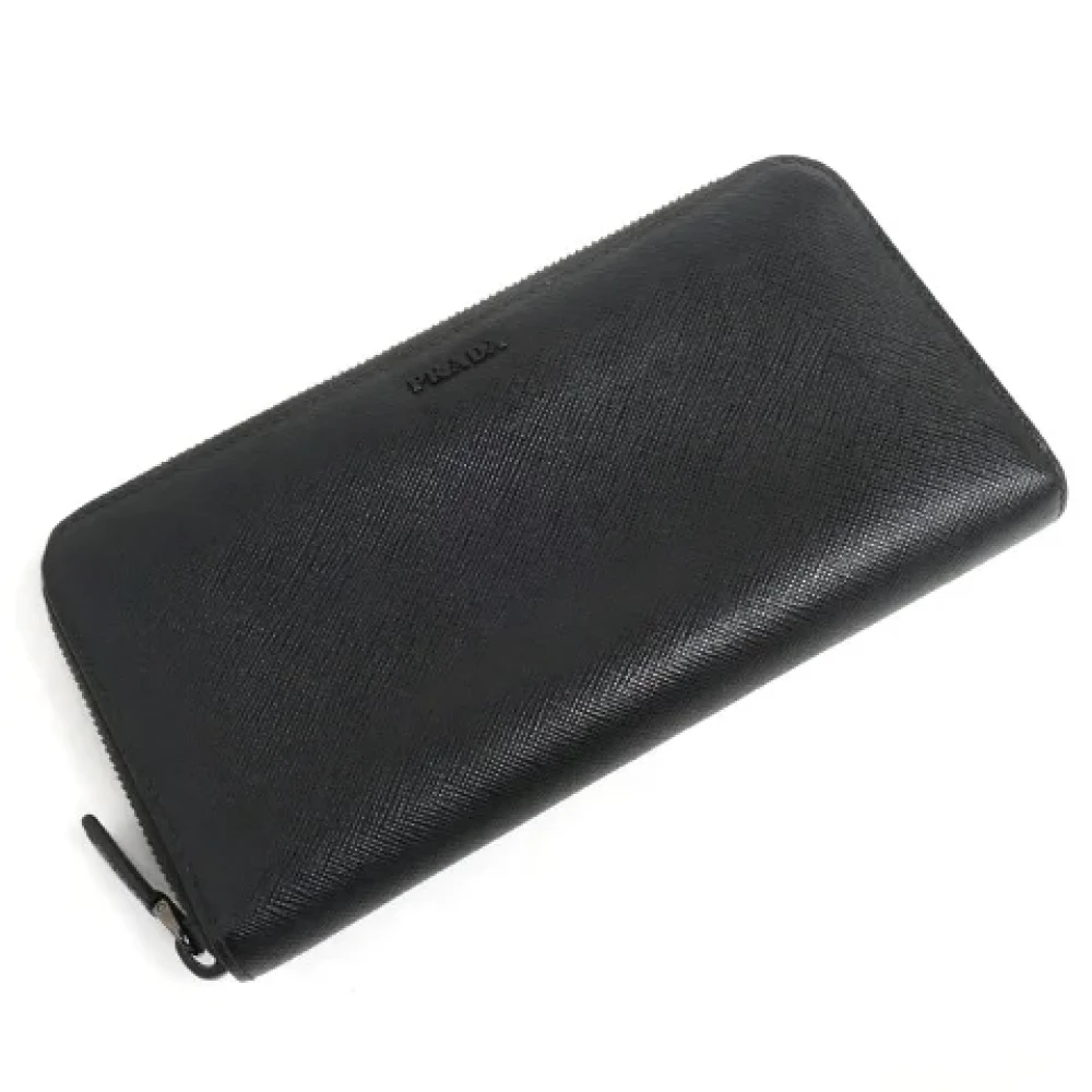 Prada Vintage Pre-owned Leather wallets Black Dames