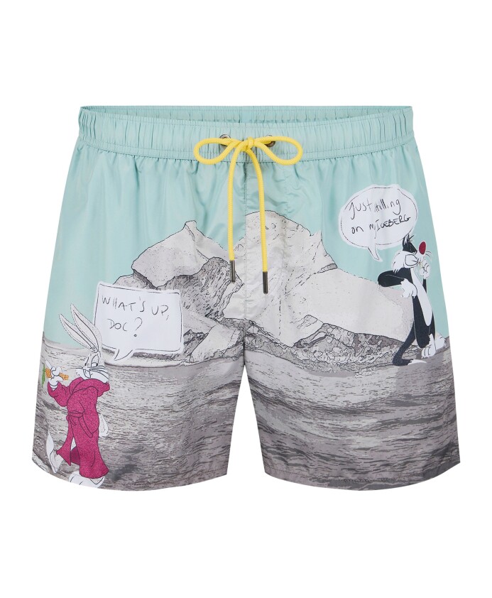 maillots-de-bain-a-motifs-avec-fond-vert-sauge-et-cordon-jaune