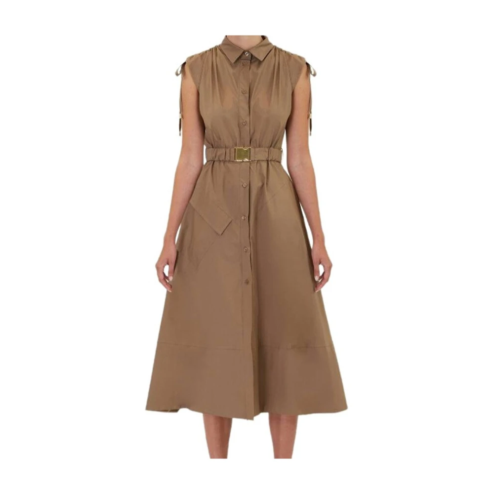 Kaos Lange Overhemdjurk Brown Dames