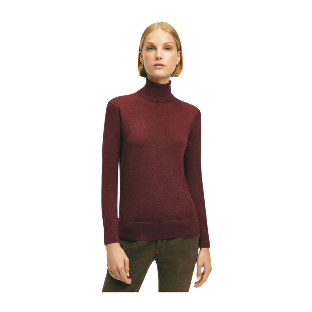 Brooks Brothers Donkerrode Merino-Wollen Coltrui Red Dames