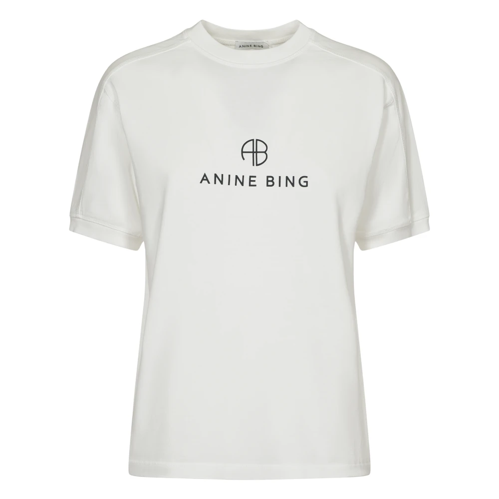 Anine Bing Vit Monogram T-shirt för Kvinnor White, Dam