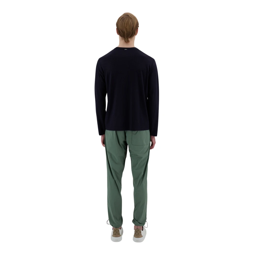 Herno Wollen Gebreide Trui met Lange Mouwen Blue Heren