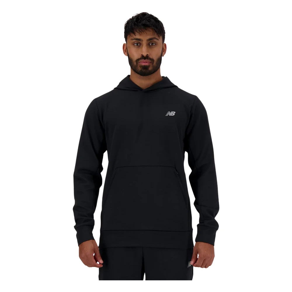 New Balance Zwarte hoodie met sneldrogende technologie Black Heren