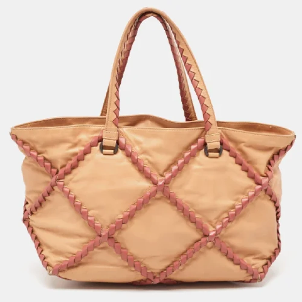 Bottega Veneta Vintage Pre-owned Leather totes Beige Dames