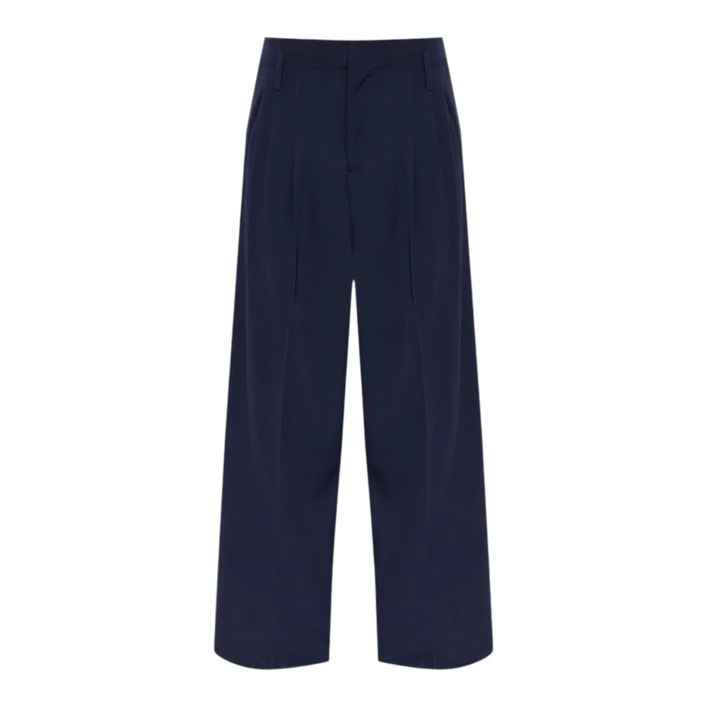 Kenzo Women's Blue Wide Trousers, Xs, Pantalon Formel