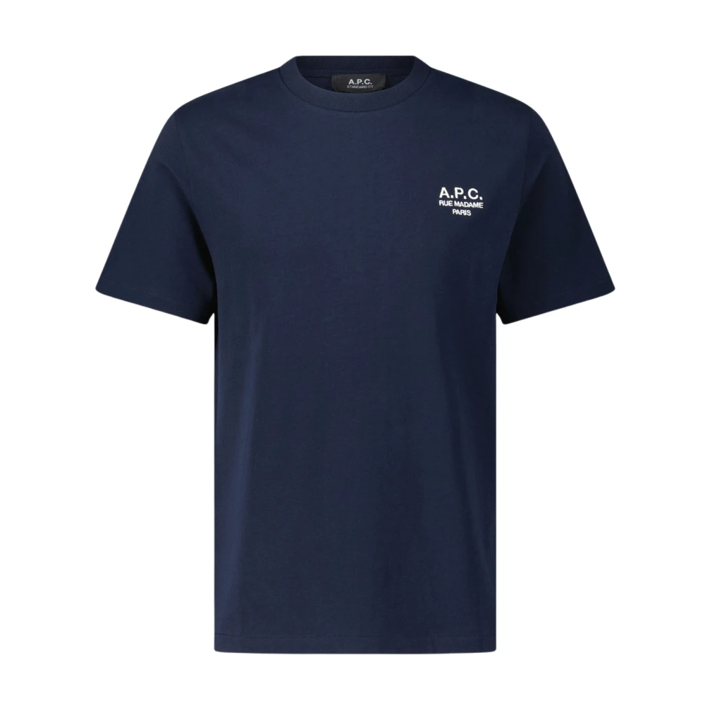 A.p.c. Geborduurd Katoenen T-shirt Blue Heren
