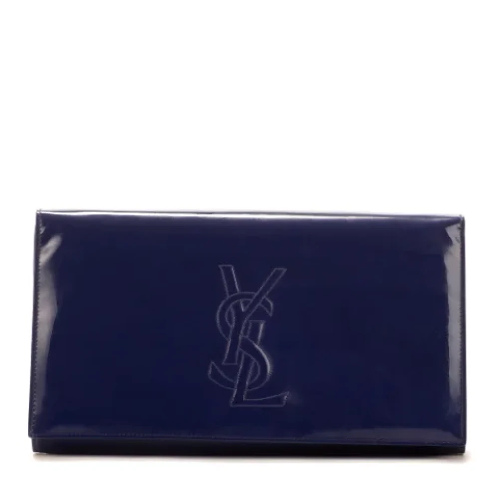 Yves Saint Laurent Vintage Pre-owned Leather clutches Blue Dames