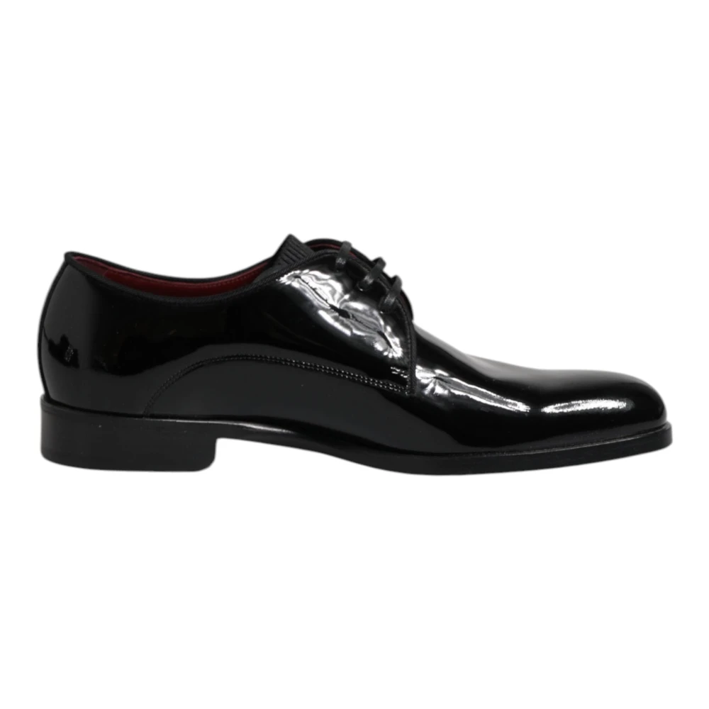 Dolce & Gabbana Men's Black Leather Lace Up Derby Shoes