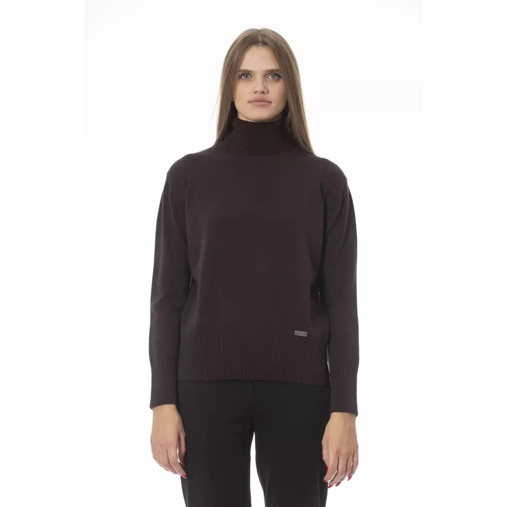 Baldinini Luxe Bruine Wol Cashmere Trui Brown Dames
