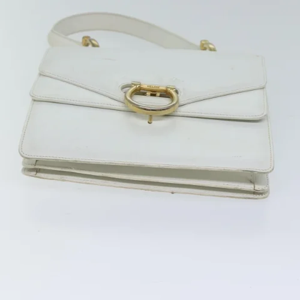 Celine Vintage Pre-owned Leather handbags White Dames